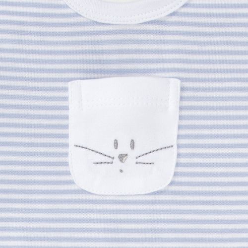 Macacão de Bebê Masculino Longo com Bolsinho Coelho - AZUL BEBE