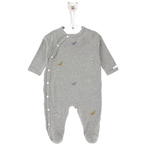 Macacão de Bebê Masculino Longo Dinossauro - CINZA
