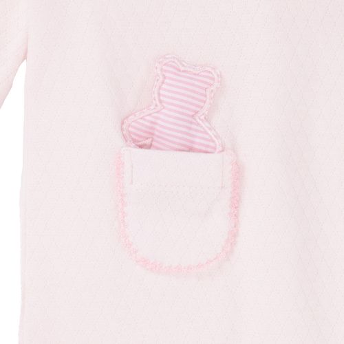 Macacão de Bebê Feminino Longo com Ursinho Removível - ROSA BEBE