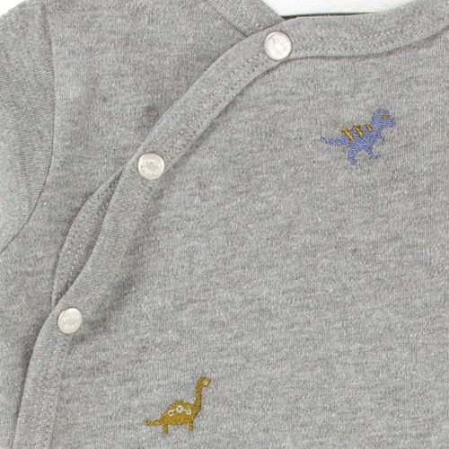 Macacão de Bebê Masculino Longo Dinossauro - CINZA