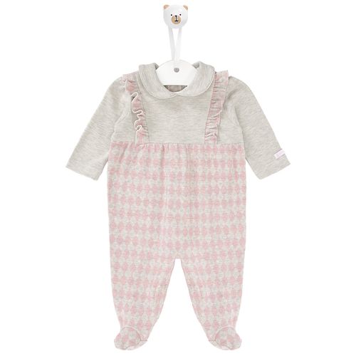 Macacão de Bebê Feminino Longo com Estampa Xadrez - ROSA