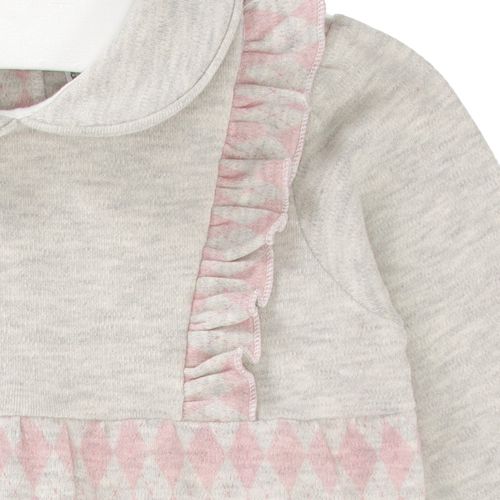 Macacão de Bebê Feminino Longo com Estampa Xadrez - ROSA