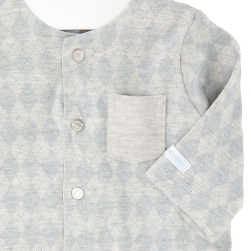 Macacão de Bebê Masculino Longo com Estampa Xadrez - AZUL