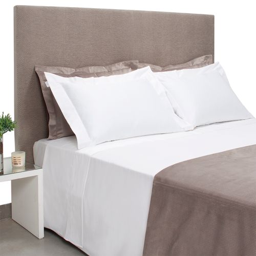 Jogo de Cama Casal 400 Fios Algodão Bordado Galles - BRANCO