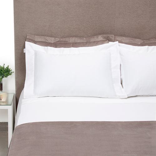 Jogo de Cama Casal 400 Fios Algodão Bordado Galles - BRANCO