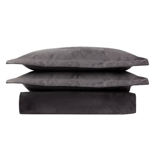 Colcha de Casal Veludo Dots - CINZA CHUMBO