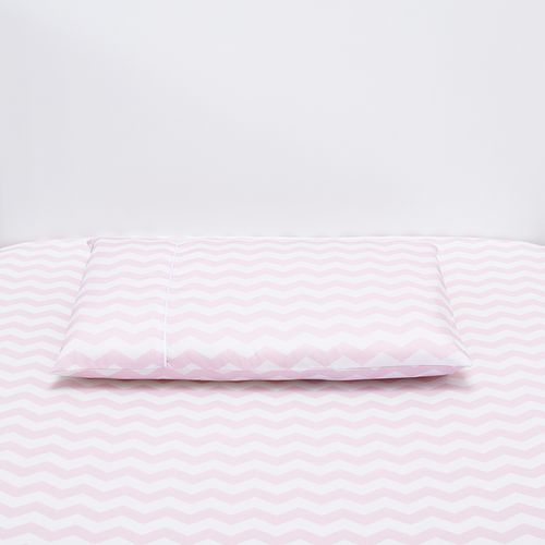 Lençol de Berço 300 Fios Chevron - ROSA BEBE
