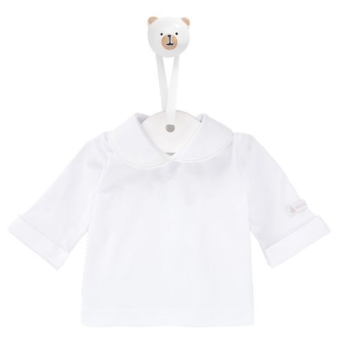 Pagão de Bebê Manga Longa com Vivo na Gola - BRANCO