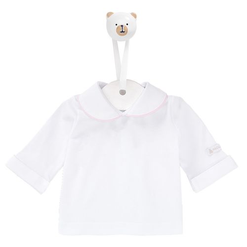 Pagão de Bebê Manga Longa com Vivo na Gola - ROSA