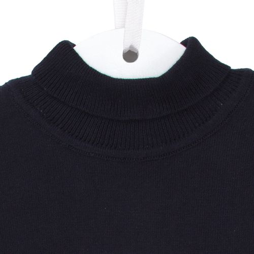 Blusa de Tricot Infantil Masculino Gola Alta - AZUL MARINHO