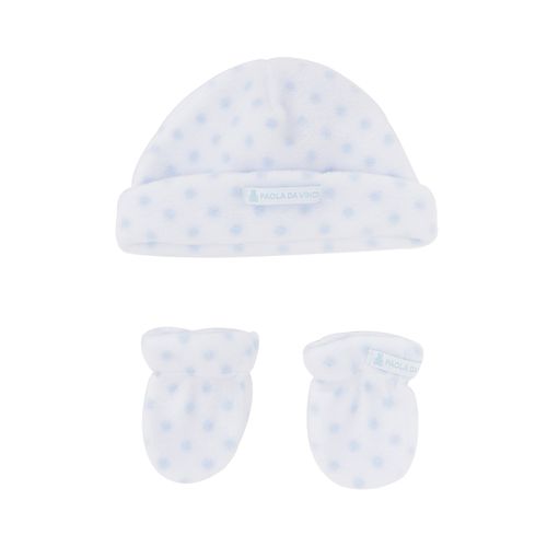 Conjunto Touca e Luvas em Microsoft - AZUL BEBE