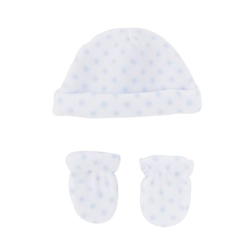 Conjunto Touca e Luvas em Microsoft - AZUL BEBE