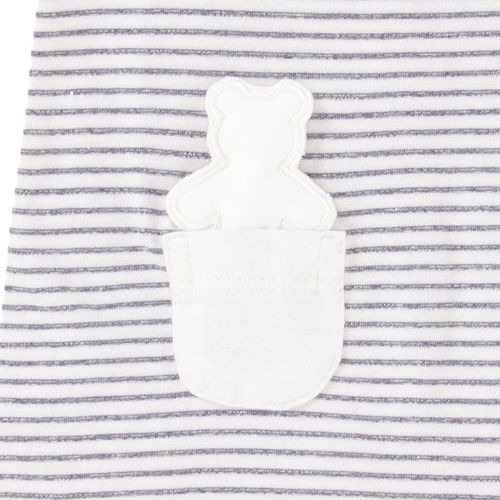 Macacão de Bebê Masculino Curto Listrado - AZUL MARINHO