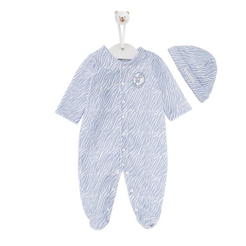Macacão de Bebê Masculino Longo Soft Zebra - AZUL