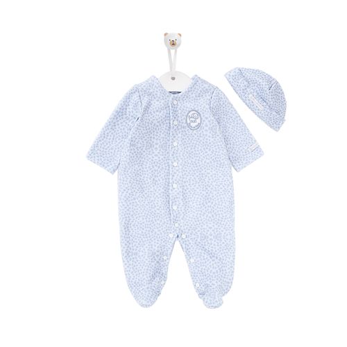 Macacão de Bebê Masculino Longo Estampa Cachorro - AZUL