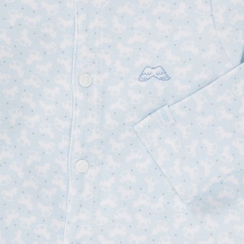 Macacão de Bebê Masculino Longo Algodão Egípcio Cavalo de Pau - AZUL BB