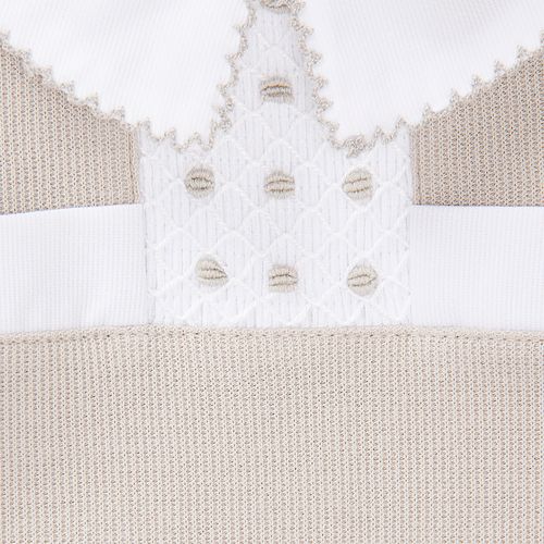 Macacão de Bebê Unissex Longo Ponto Smock - CINZA