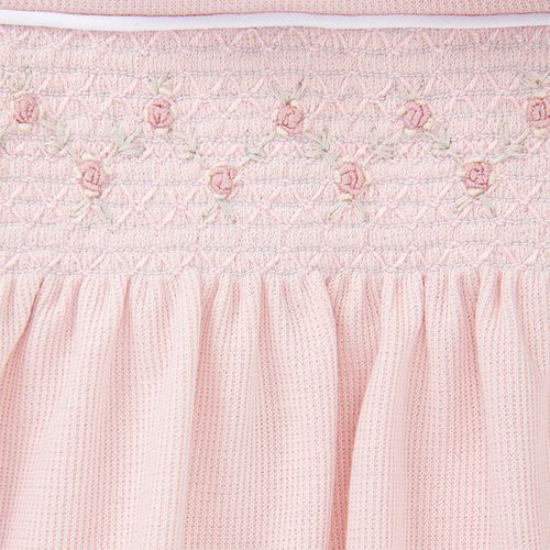 Macacão de Bebê Longo com Bordado Rococó - ROSA