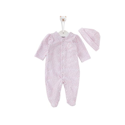 Macacão de Bebê Feminino Longo Estampa Zebra - ROSA