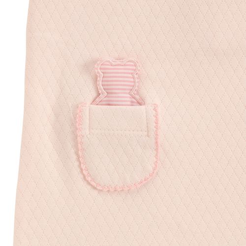 Macacão de Bebê Feminino Curto Dadinhos Urso - ROSA BEBE