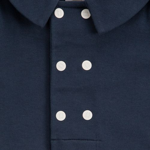 Macacão de Bebê Masculino Curto Algodão Egípcio Bordado Estrela - AZUL MARINHO