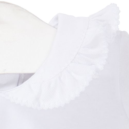 Pagão de Bebê Feminino Manga Longa Bordado Picueta - BRANCO