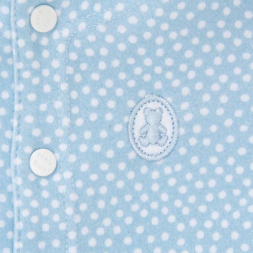 Macacão de Bebê Masculino Longo Algodão Egípcio Poá - AZUL BEBE