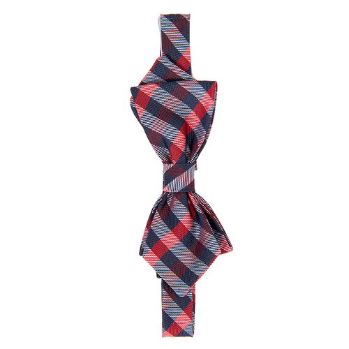 Gravata Borboleta de Bebê Masculina Xadrez - VERMELHO COM AZUL MARINHO