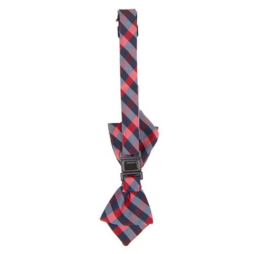 Gravata Borboleta de Bebê Masculina Xadrez - VERMELHO COM AZUL MARINHO