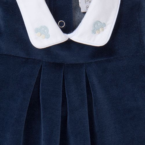 Macacão de Bebê Masculino Longo de Plush Bordado Fusca - AZUL MARINHO