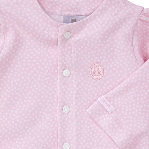 Macacão de Bebê Feminino Longo Algodão Egípcio Poá - ROSA BEBE