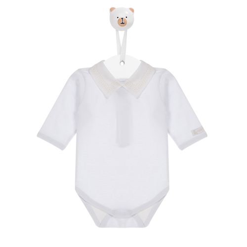 Body de Bebê Masculino Manga Longa Corda - KAKI