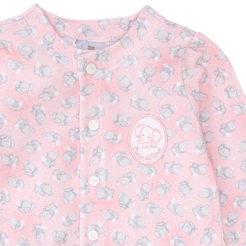 Macacão de Bebê Feminino Longo Algodão Egípcio Elefante - ROSA