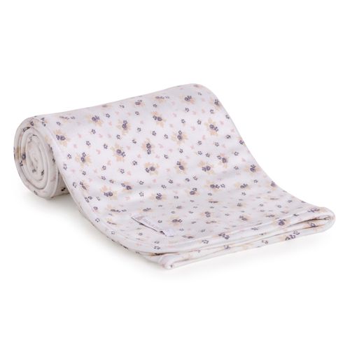 Manta de Bebê Algodão Egípcio Estampada - OFF WHITE