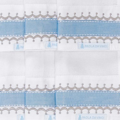 Conjunto de Fraldas de Boca de Bebê com Detalhes em Gorgurão - 6 Unidades - AZUL