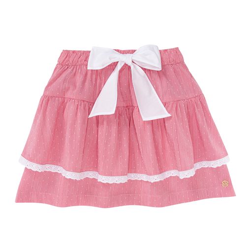Saia Infantil Feminina com Estampa Xadrez - VERMELHO