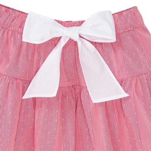 Saia Infantil Feminina com Estampa Xadrez - VERMELHO