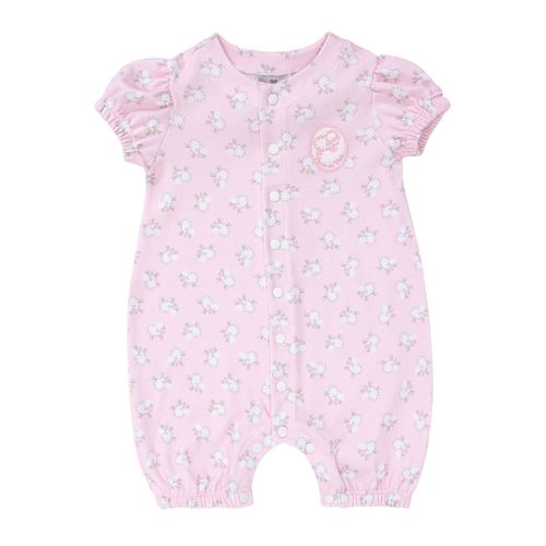 Macacão de Bebê Feminino Curto Algodão Egípcio Ovelha - ROSA