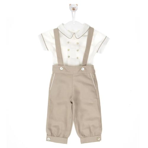 Conjunto Batizado Suspensório Kaki - KAKI