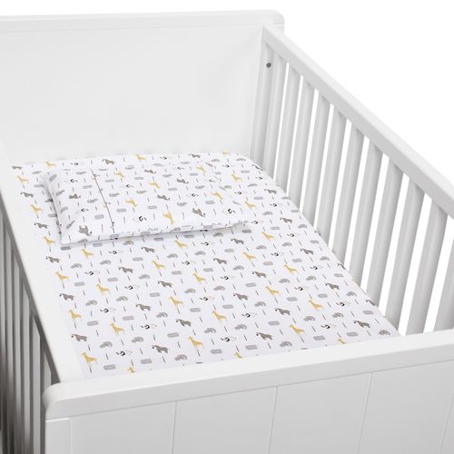 Lençol de Berço Algodão Egípcio Safari - BRANCO