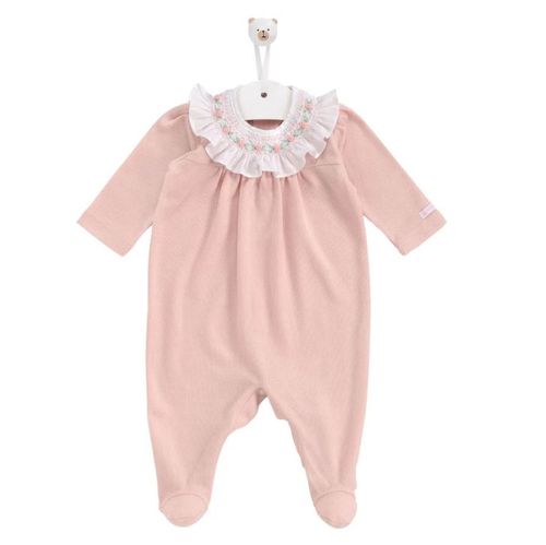 Macacão de Bebê Longo Feminino Roses - ROSA BEBE