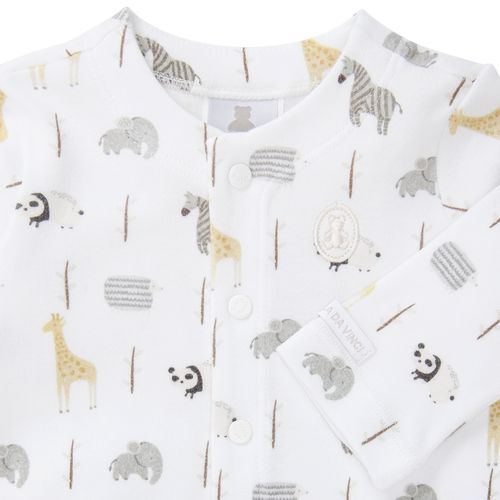Macacão de Bebê Masculino Longo Algodão Egípcio Safári - BRANCO