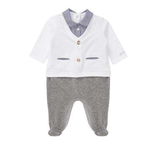 Macacão de Bebê Masculino Sueter Plush - CINZA