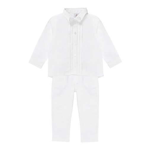 Conjunto de Batizado Bebê Masculino com Gravata - BRANCO
