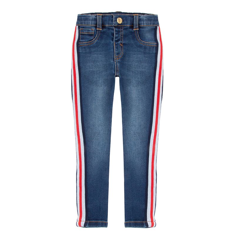 Calça jeans store feminina listra lateral