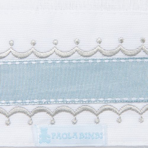 Conjunto de Fraldas de Ombro de Bebê com Detalhes em Gorgurão - 2 Unidades - AZUL