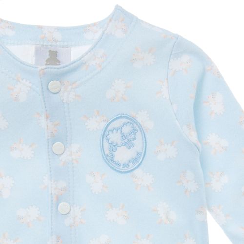 Macacão de Bebê Masculino Longo Algodão Egípcio Ovelha - AZUL BEBE