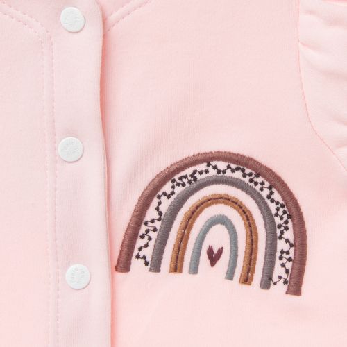 Macacão de Bebê Feminino Curto Algodão Egípcio Arco Íris - ROSA