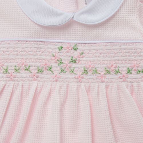 Macacão Vestido de Bebê Feminino Longo Favos - ROSA