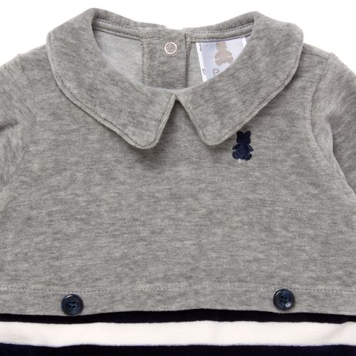Macacão de Bebê Masculino Longo Plush - AZUL MARINHO